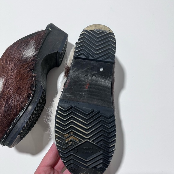 Tessa flex clogs in animal print cow cowhide made in Sweden wooden clog - Picture 9 of 9